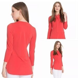Lauren Ralph Lauren Green Label Coral “Anetra” Pullover Top Hip Length Size P/L